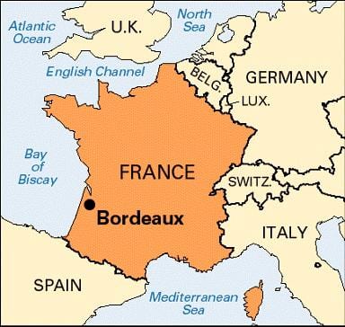 Bordeaux na mape