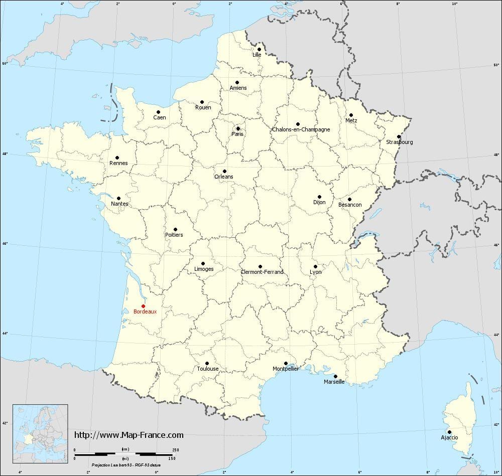 Bordeaux obce mapu