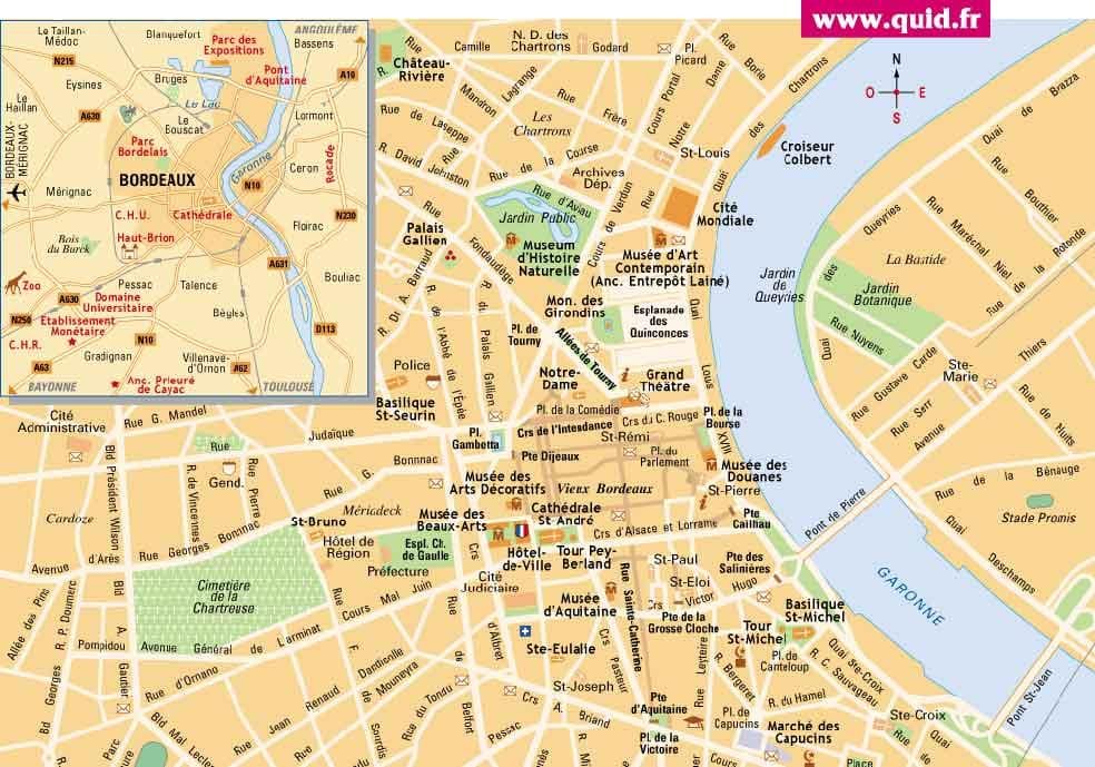 Bordeaux na mape