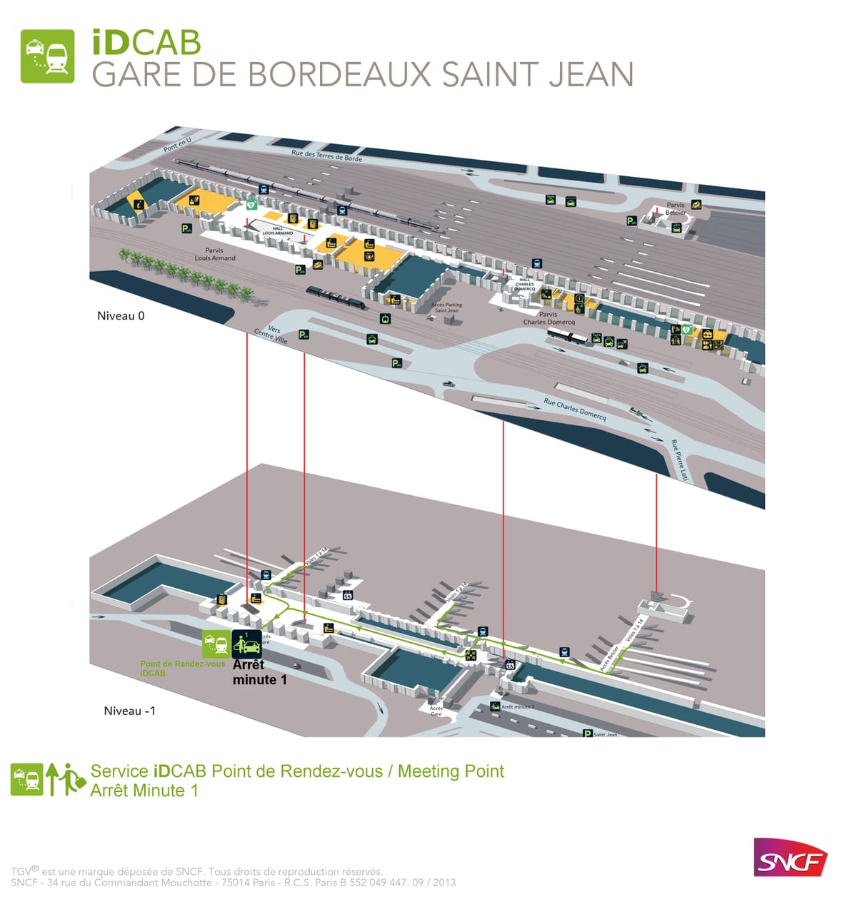 Bordeaux st jean vlakovej stanice mapu