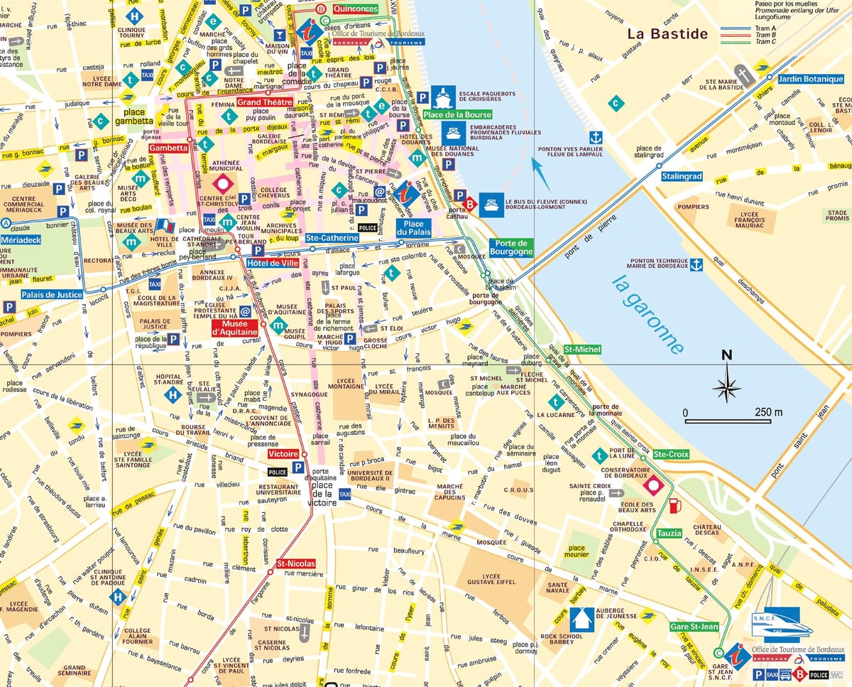 ulica mapu Bordeaux francúzsko