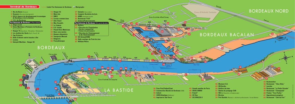 mapa prístav Bordeaux 