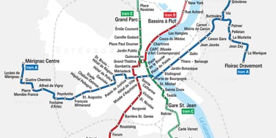 Bordeaux vlakovej stanice mapu
