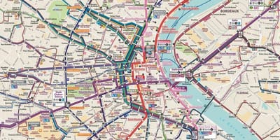 Bordeaux autobusová zastávka, mapu
