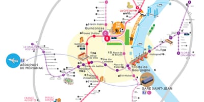Bordeaux verejnej dopravy mapu