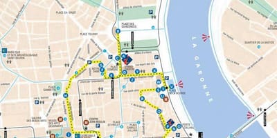 Mapu Bordeaux pešia prehliadka
