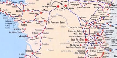 Bordeaux mesta električkou mapu