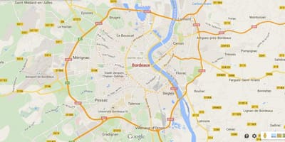 Mapu oblasti Bordeaux francúzsko