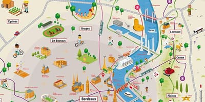 Bordeaux a okolie mapa
