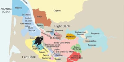 Ľavom brehu Bordeaux mapu