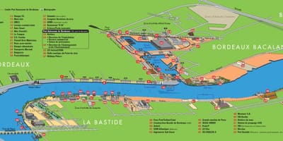 Mapa prístav Bordeaux 